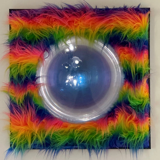 Ghost Ball Rainbow Fur / Space Blue Sphere